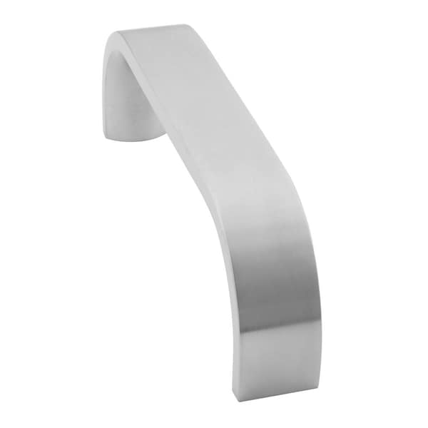 Straight Door Pull, 10-in CTC, 1-in Flattened 1/2 Round, 1-1/2-in Clearance, Satin Stainless Steel